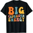 thumbnail image 1 of Big Capricorn Energy Retro Women Girls Birthday Zodiac Sign T-Shirt, 1 of 4