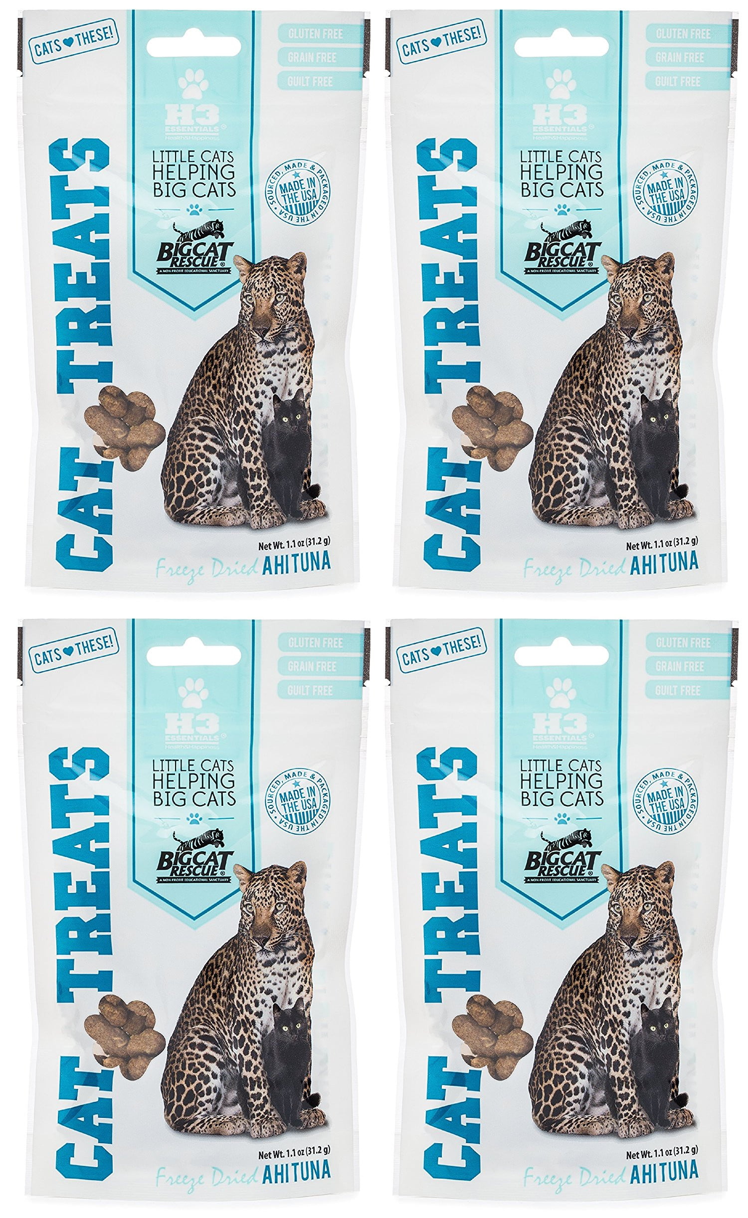Big Cat Rescue Freeze Dried Minnows Treats for Cats, 4 Pack of 0.5 oz  packages