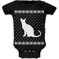 thumbnail image 1 of Big Cat Ugly Christmas Sweater Black Soft Baby One Piece, 1 of 1