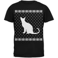 thumbnail image 1 of Big Cat Ugly Christmas Sweater Black Youth T-Shirt, 1 of 1