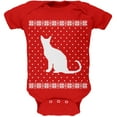 thumbnail image 1 of Big Cat Ugly Christmas Sweater Red Soft Baby One Piece - 3 month, 1 of 1