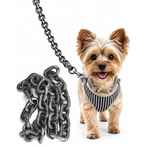 Big Chain Leash for Small Dog Funny, Iron Paw Leash Funny 6FT Plastic Fake & Funny Big Chain Leash for Chihuahua Poodle and PuppiesPCPC