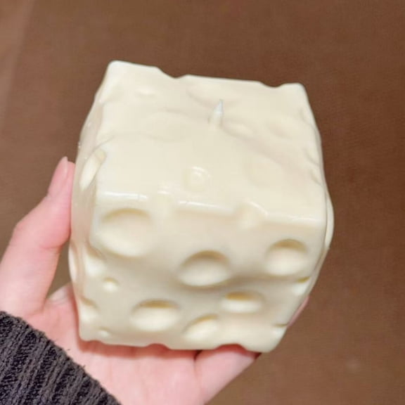 Big Cheese Stress Ball - Clay-Based Jumbo Cheese Cube Shapeable Squeeze Ball for ASMR Sensory & Anxiety Relief, Adults Fidget Gadget for Desk & Travel