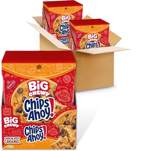 Big Chewy Chips Ahoy! Original Chocolate Chip Cookies, 2 Pack Case, 17.5 oz Boxes