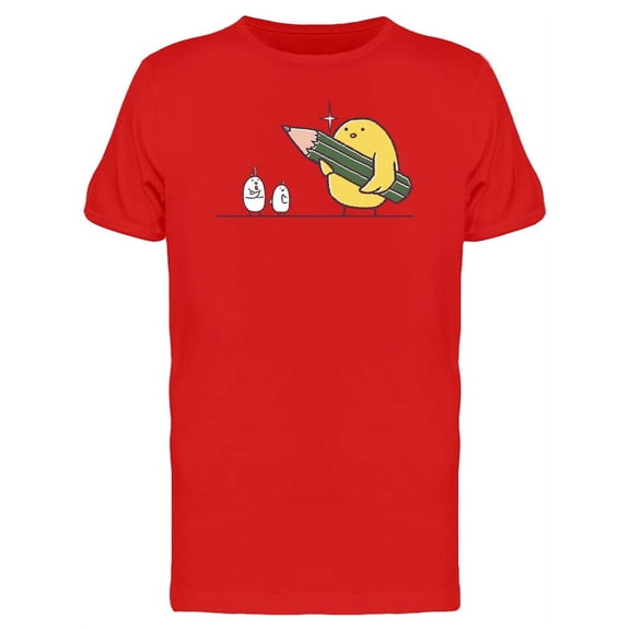 Big Chicken With Pencil And Hens T-Shirt Men -Image by Shutterstock, Male Large