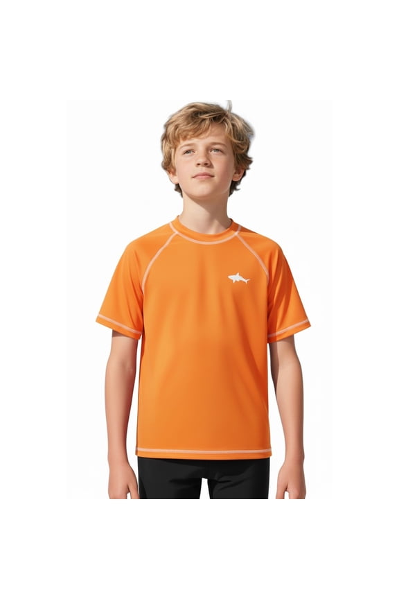 Boys 2T-18 Shark Rash Guard Short Sleeve Long Sleeve Rashguard Swim Shirt UPF 50+