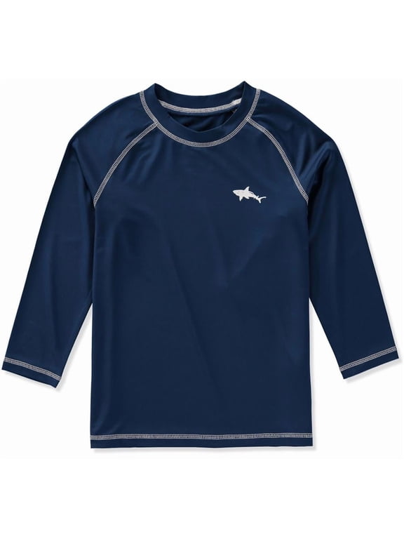 Boys 2T-18 Shark Rash Guard Short Sleeve Long Sleeve Rashguard Swim Shirt UPF 50+