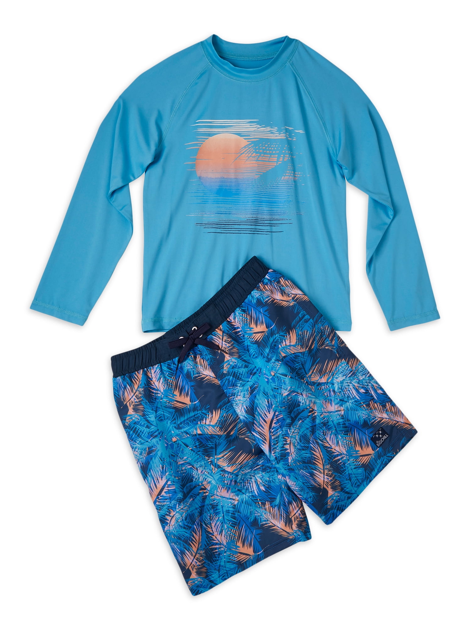 Big Chill Boys Long Sleeve Rashguard and Swim Trunks Set 2 Piece Sizes 4 18 Walmart
