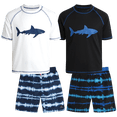 thumbnail image 1 of Big Chill Boys' Rash Guard Set - 2 Pack UPF 50+ Short Sleeve Swim Shirt and Bathing Suit Swimsuit Set (5-14), 1 of 7