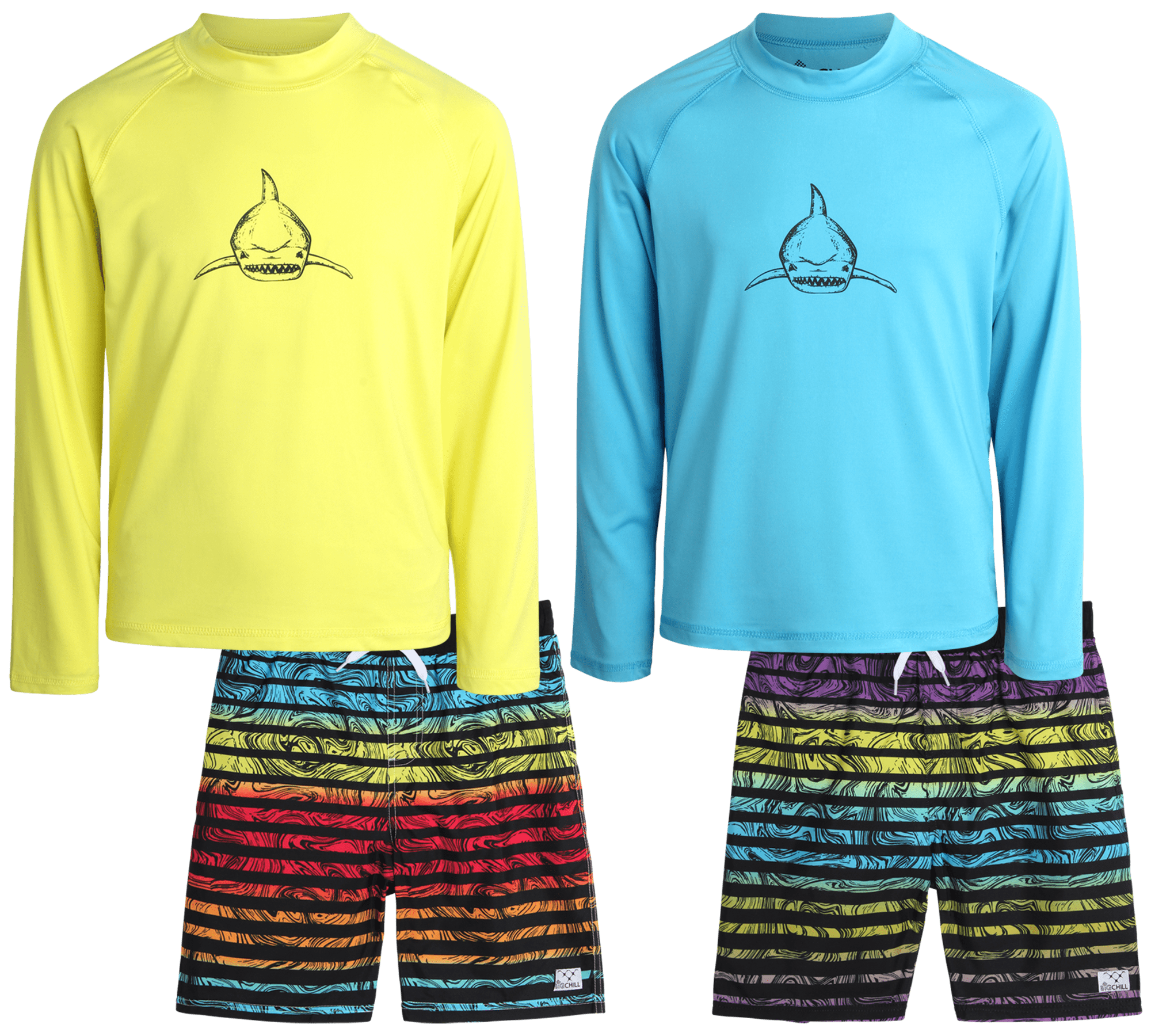 big-chill-boys-rash-guard-set-4-piece-upf-50-long-sleeve-swim-shirt