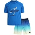 thumbnail image 1 of Big Chill Boys' Rash Guard Set with UPF 50+ Short Sleeve Swim Shirt & Trunks, 2-Piece, Sizes 4-14, 1 of 7
