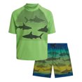thumbnail image 1 of Big Chill Boys Rash Guard Swim Set - Short Sleeve Rash Guard Swim Shirt & Swim Trunks (6-14), 1 of 7