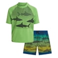 thumbnail image 1 of Big Chill Boys Rash Guard Swim Set - Short Sleeve Rash Guard Swim Shirt & Swim Trunks (6-14), 1 of 7
