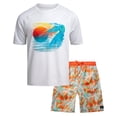 thumbnail image 1 of Big Chill Boys Rash Guard Swim Set - Short Sleeve Rash Guard Swim Shirt & Swim Trunks (6-14), 1 of 7