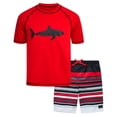 thumbnail image 1 of Big Chill Boys Swim Set - UPF50+ Short Sleeve Rash Guard Swim Shirt and Swim Trunks 2 Piece Set, 1 of 6