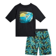 thumbnail image 1 of Big Chill Boys Rash Guard Swim Set - Short Sleeve Rash Guard Swim Shirt & Swim Trunks (6-14), 1 of 6