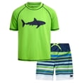 thumbnail image 1 of Big Chill Boys Rash Guard Swim Set - Short Sleeve Rash Guard Swim Shirt & Swim Trunks (6-14), 1 of 7