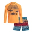 thumbnail image 1 of Big Chill Boys Swim Set - UPF 50+ Long Sleeve Rash Guard and Swim Trunks, 2 Piece Boys Swimsuit Set, 1 of 7