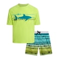 thumbnail image 1 of Big Chill Boys' Rash Guard Set - UPF 50+ Short Sleeve Swim Shirt and Bathing Suit Trunks - Swimwear Set for Boys (4-14), 1 of 7