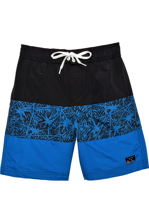 Little Boy's Palm Tree Print Fast-drying Boardshorts UPF 50 Attached Mesh Briefs Swim Shorts