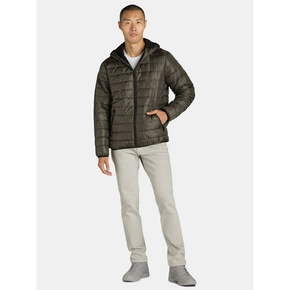 Big Chill Men’s Midweight Quilted Puffer Jacket with Hood, Sizes M-XXL