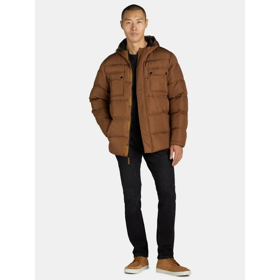 Big Chill Men’s Quilted Puffer Coat with Hood, Sizes M-XXL