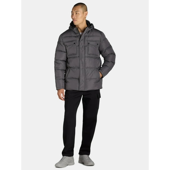 Big Chill Men’s Quilted Puffer Coat with Hood, Sizes M-XXL