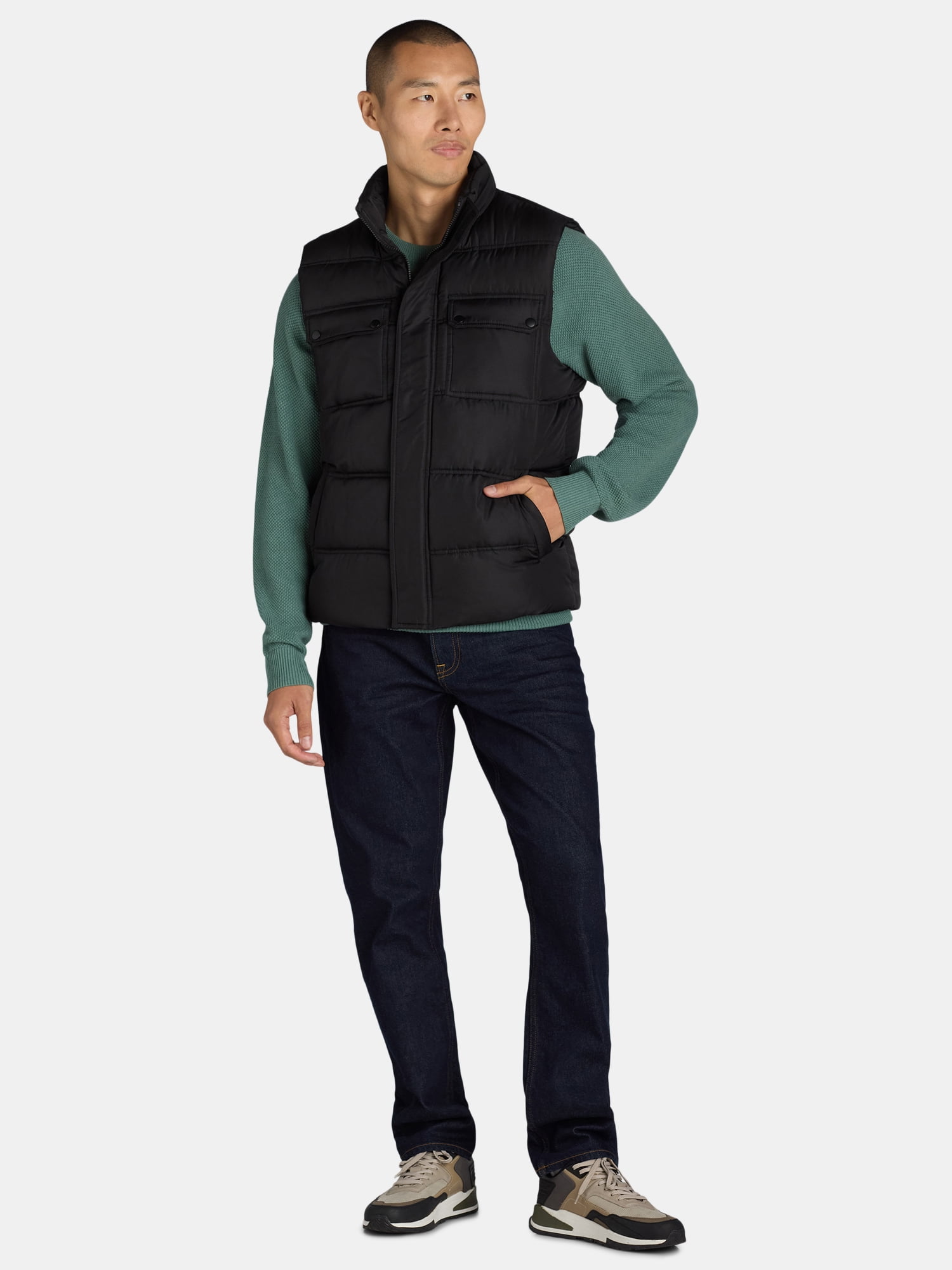 Big Chill Men's Quilted Puffer Vest with Pockets, Sizes M-XXL