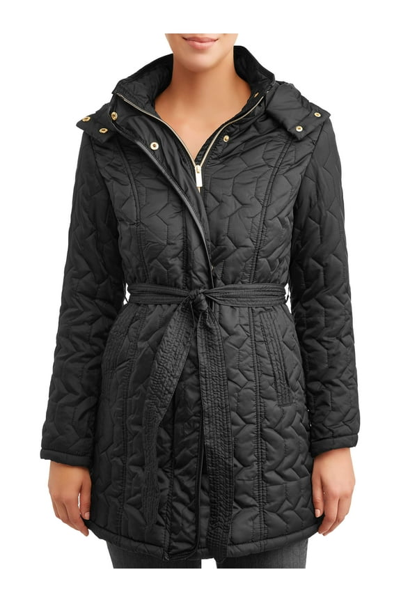 Women's Belted Zig-Zag Quilt Jacket