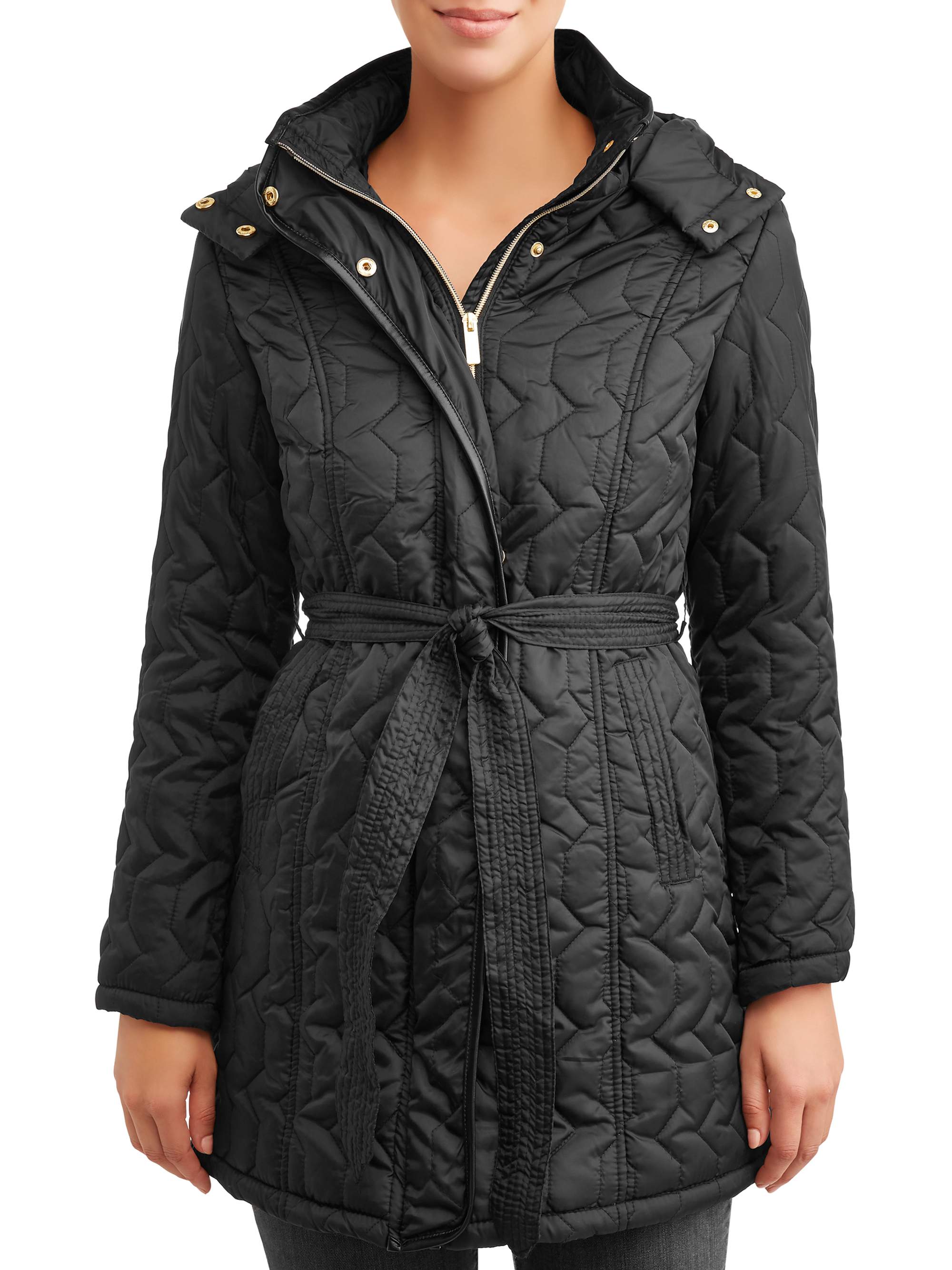 Big Chill Women's Belted Zig-Zag Quilt Jacket - image 1 of 4