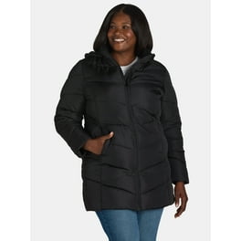 Big Chill Women s and Women s Plus Wide Quilted Puffer Coat with Faux Fur Trim Hood Sizes S 3X Walmart