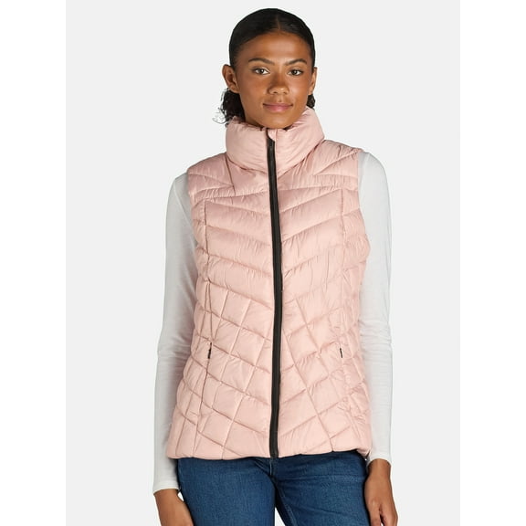 Big Chill Women's Chevron Quilted Puffer Vest, Midweight, Sizes S-3X