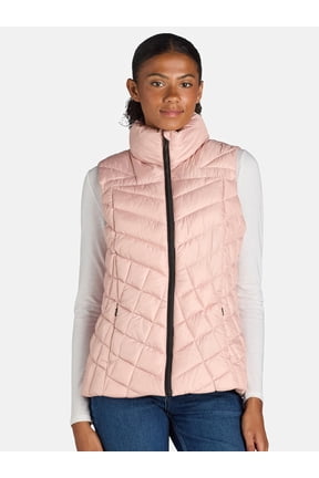 Women's Chevron Quilted Puffer Vest, Midweight, Sizes S-3X