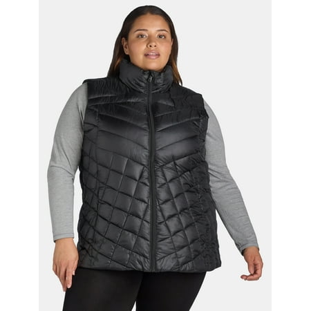 Big Chill Women's Chevron Quilted Puffer Vest, Midweight, Sizes S-3X