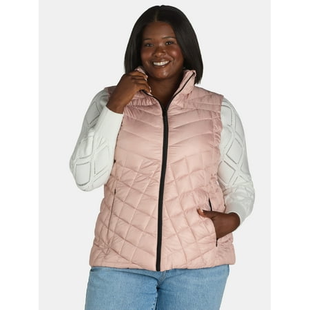 Big Chill Women's Chevron Quilted Puffer Vest, Midweight, Sizes S-3X