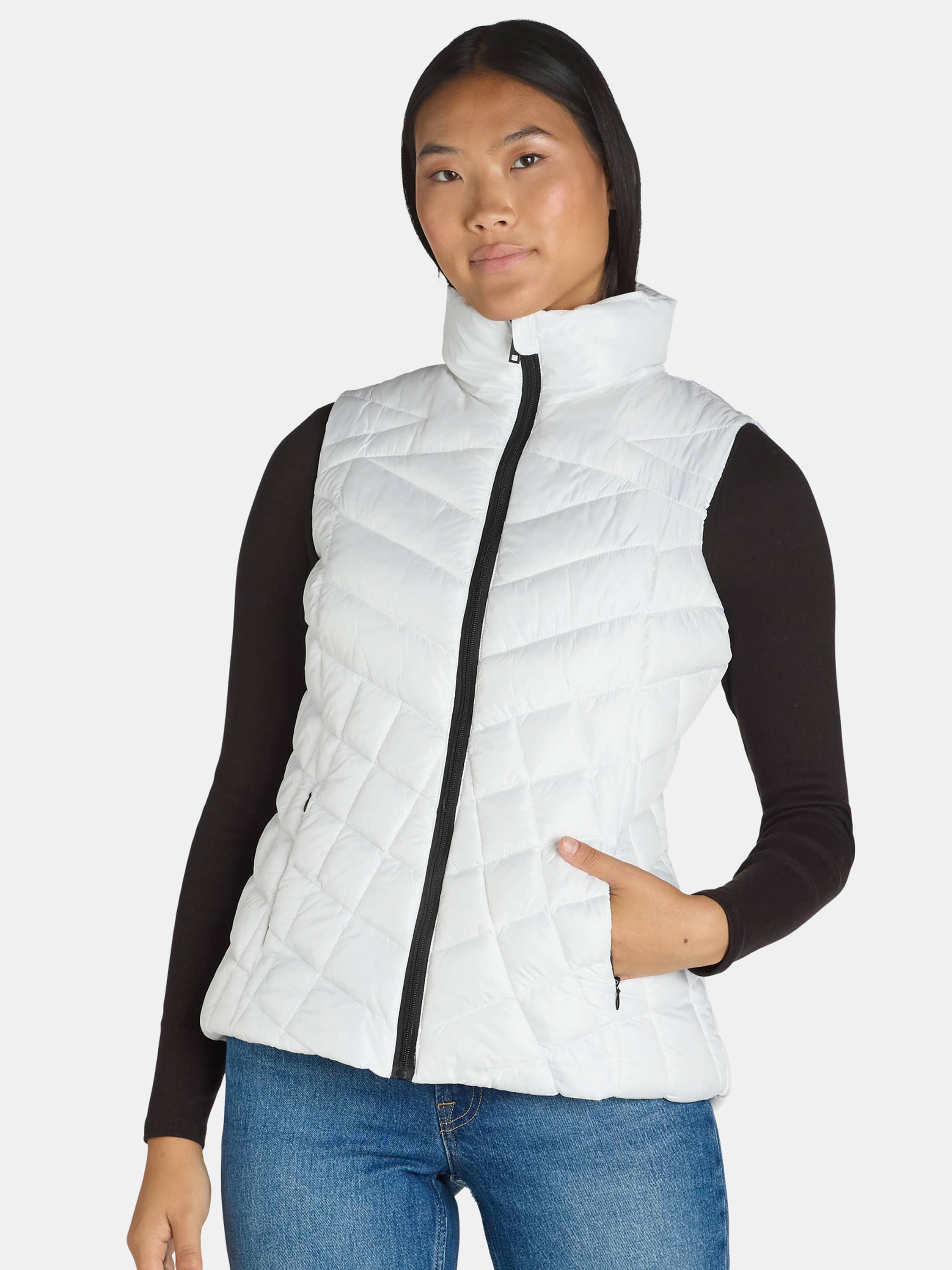 Big Chill Women's Chevron Quilted Puffer Vest, Midweight, Sizes S-3X
