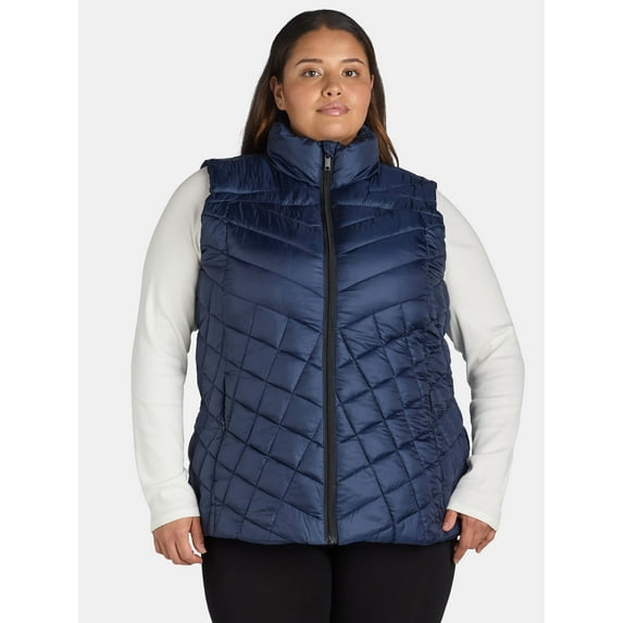 Big Chill Women's Chevron Quilted Puffer Vest, Midweight, Sizes S-3X