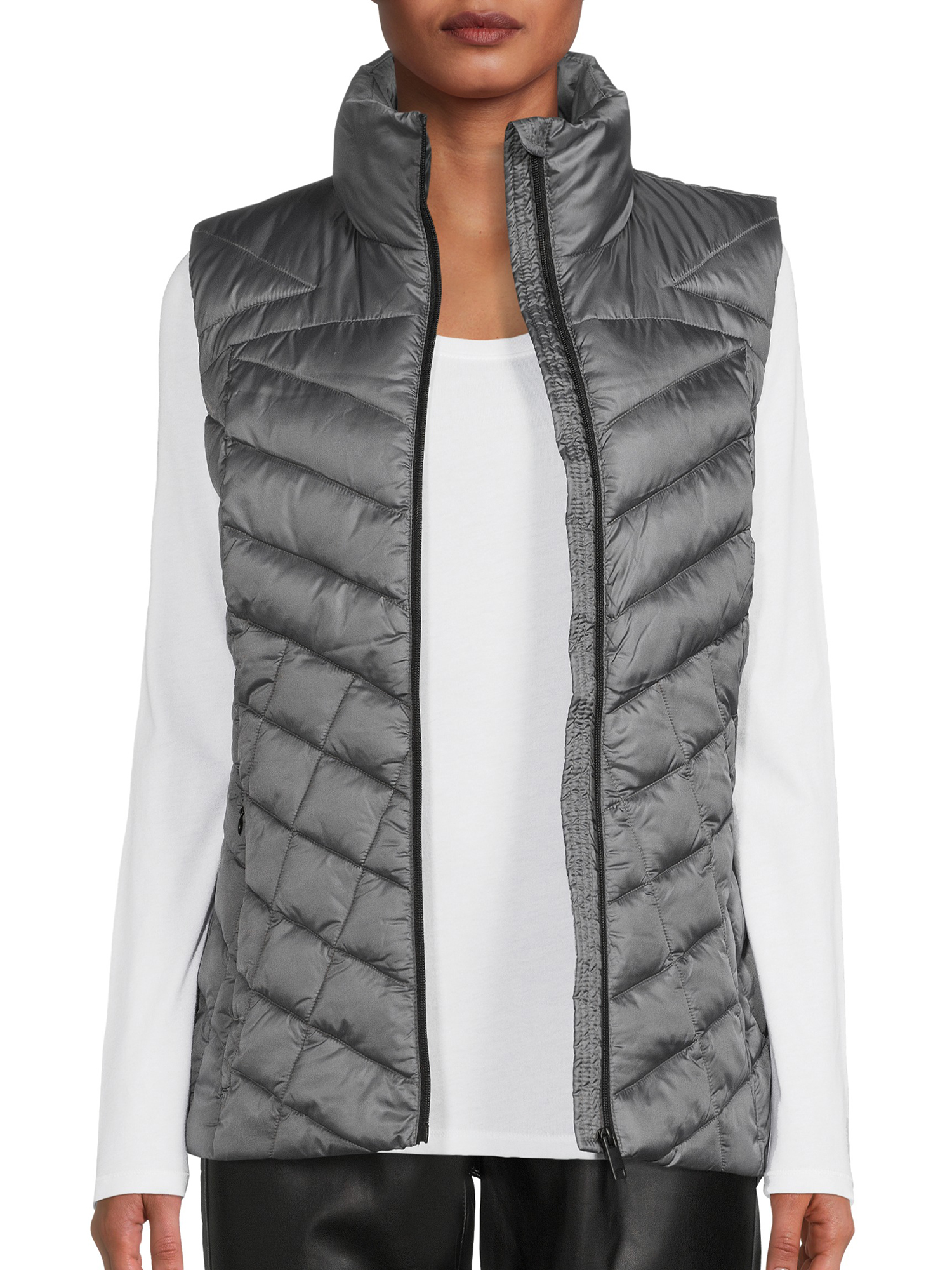 Big Chill Women's Chevron Quilted Puffer Vest - image 1 of 5
