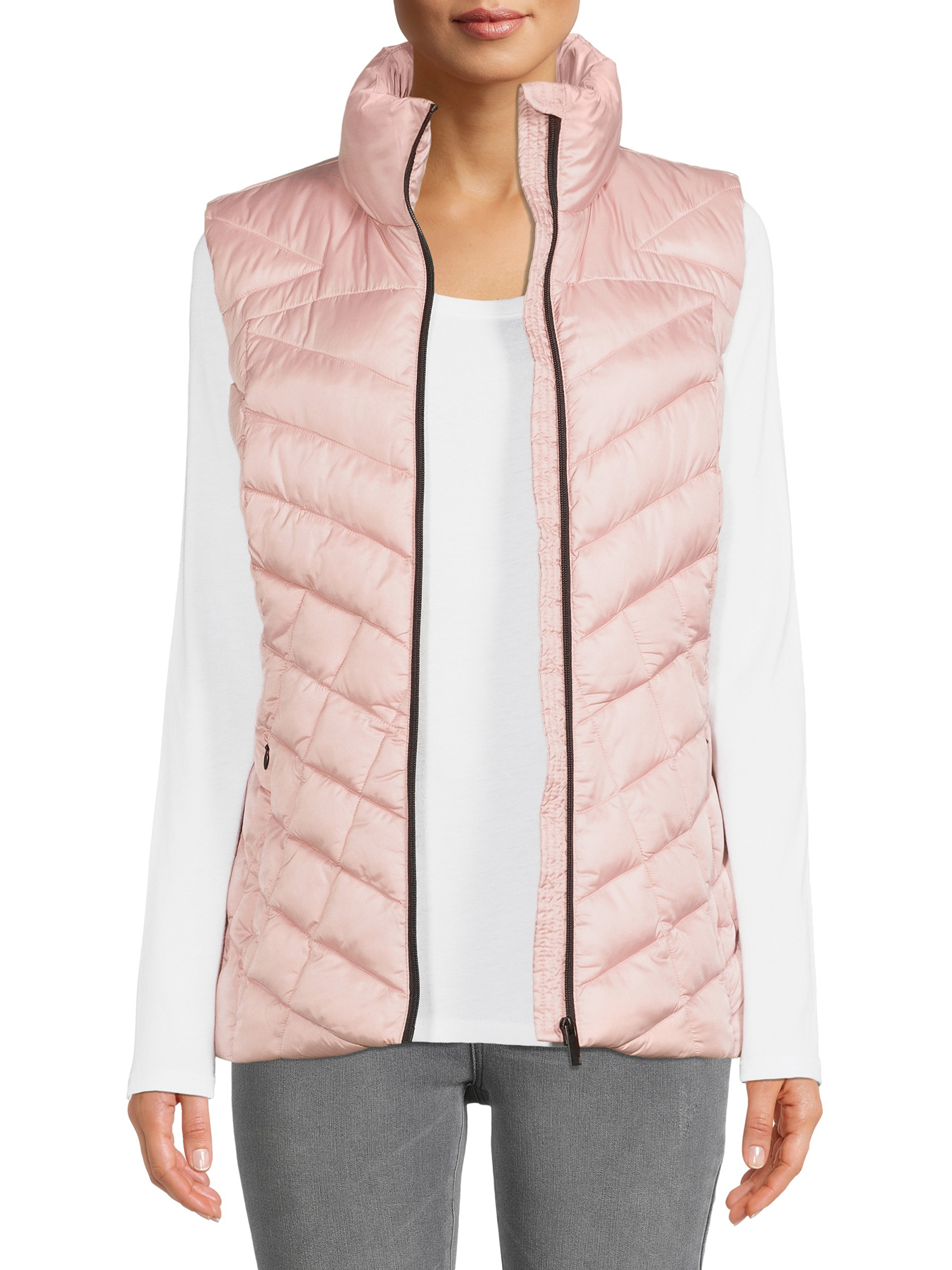 Big Chill Women's Chevron Quilted Puffer Vest - image 1 of 5