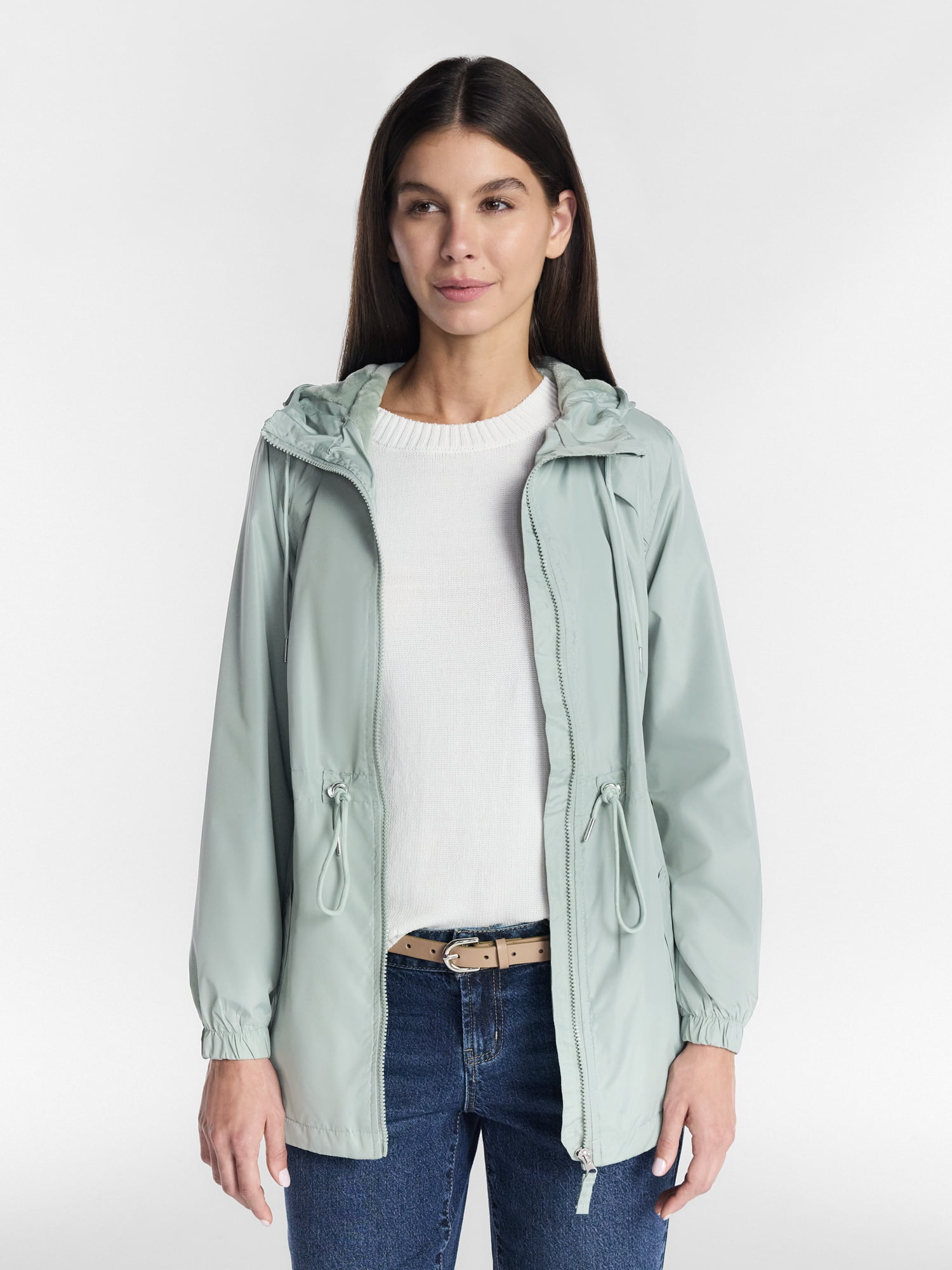 Women's and Women's Plus Lined Anorak Jacket with Hood, Sizes S-3X