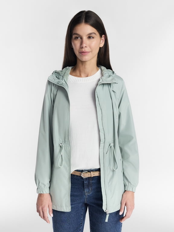Women's and Women's Plus Lined Anorak Jacket with Hood, Sizes S-3X