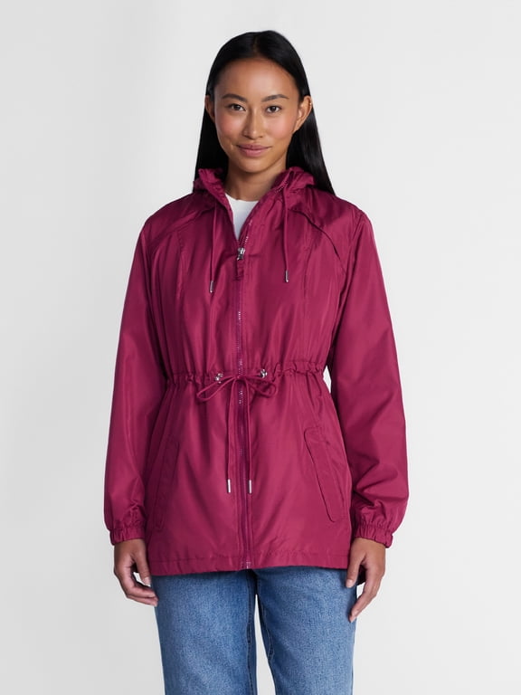 Women's and Women's Plus Lined Anorak Jacket with Hood, Sizes S-3X