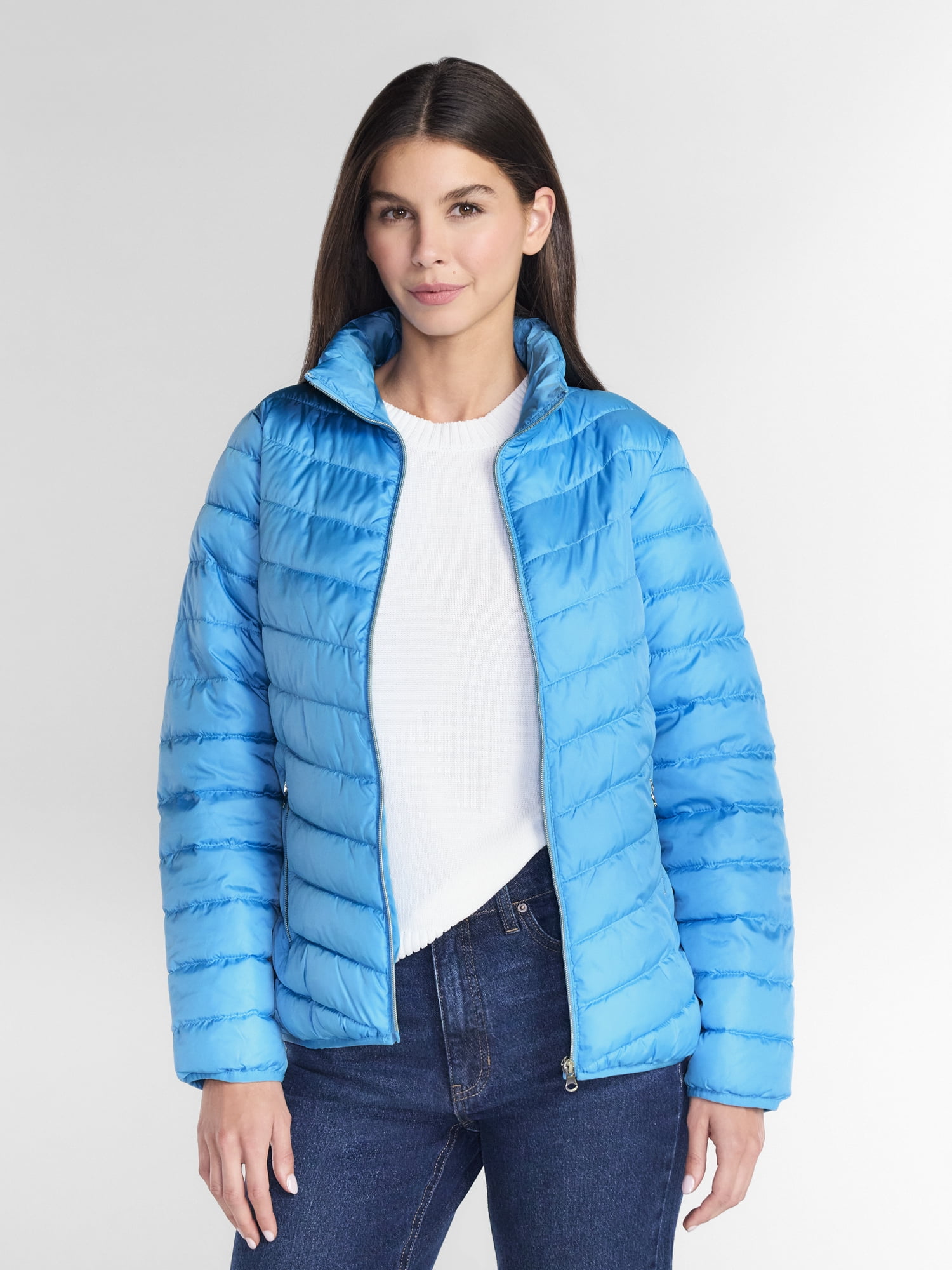 Женская куртка Big Chill and Plus Quilted Packable Puffer, Sizes S-3X, цвет: Синий