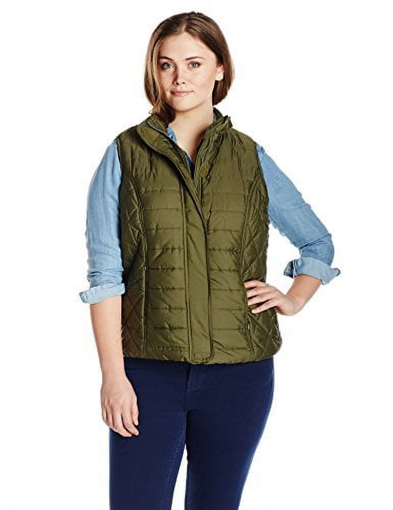 Big Chill Women's PlusSize Puffer Vest Plus, Loden, 1X