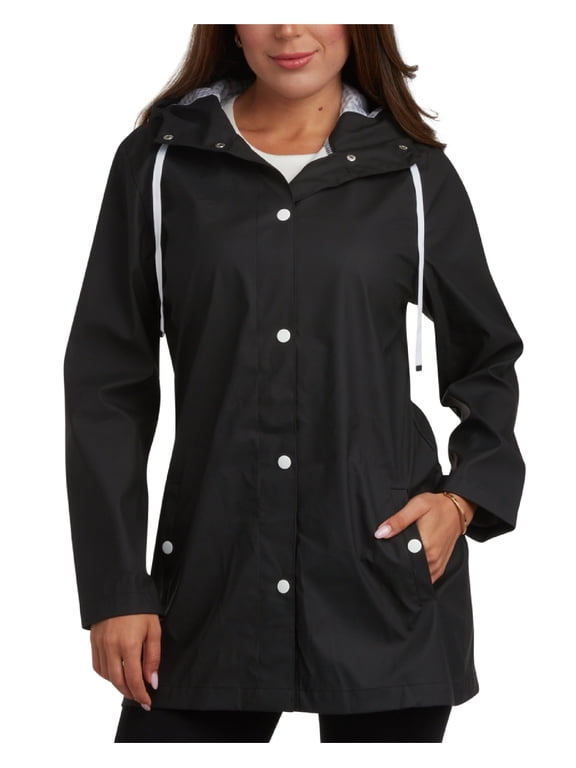 Womens Rain Coat - Lightweight Hooded Water Resistant Slicker Shell Rain Jackets for Women