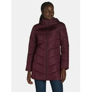 BIG CHILL Women's and Women's Plus Chevron Quilted Puffer Jacket with Hood, Sizes S-3X