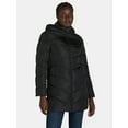 thumbnail image 1 of Big Chill Women's and Women's Plus Chevron Quilted Puffer Jacket with Hood, Sizes S-3X, 1 of 6