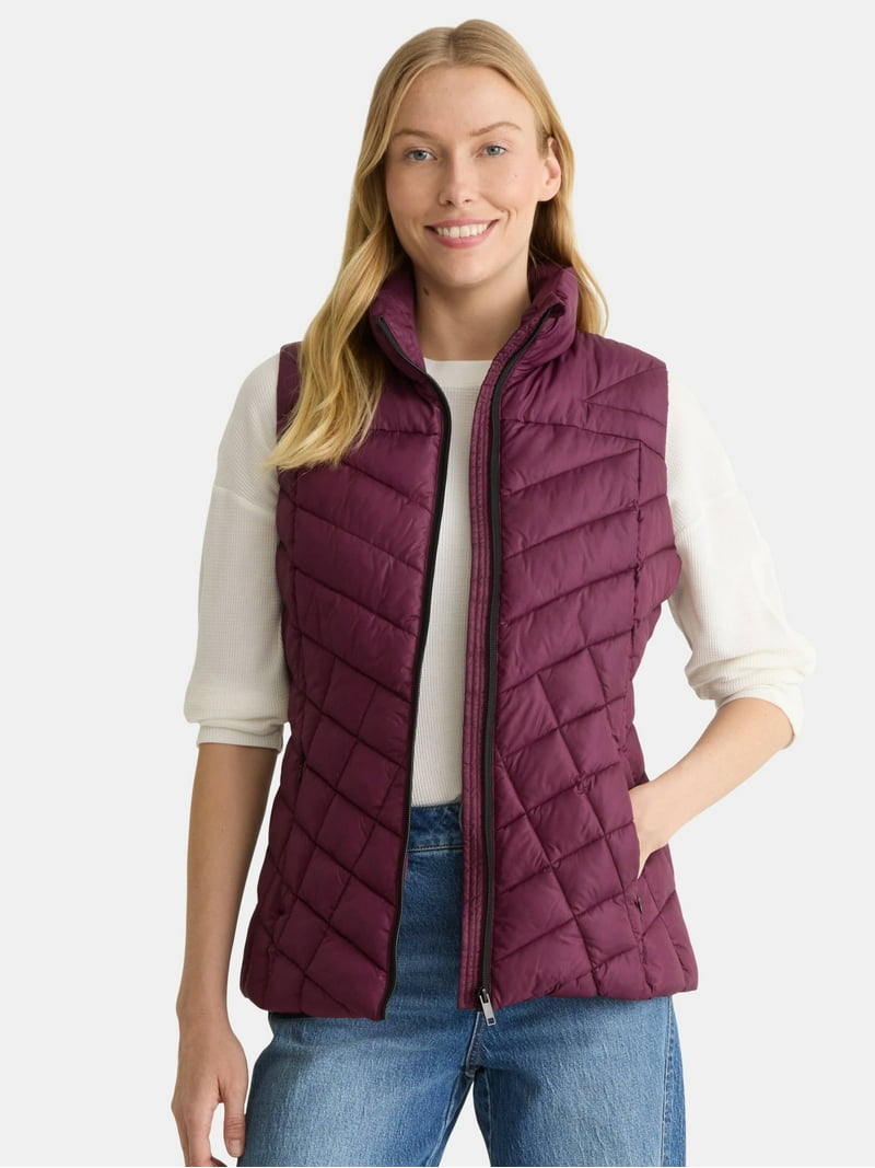 Big Chill Women's and Women's Plus Chevron Quilted Puffer Vest
