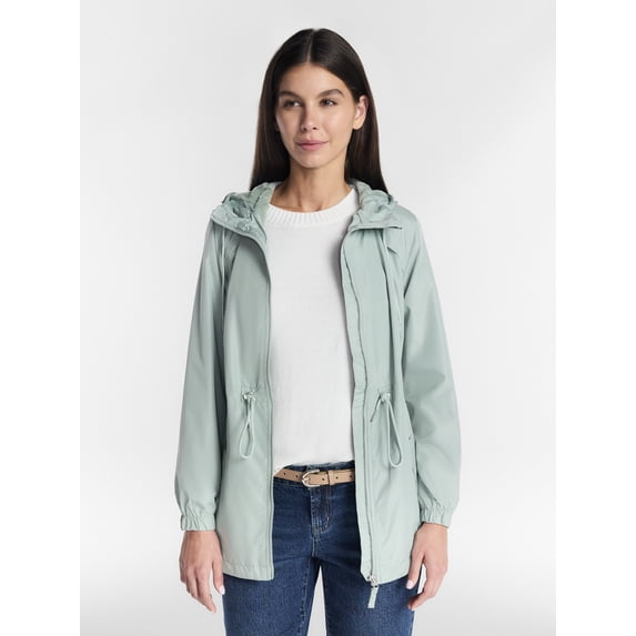 Big Chill Women's and Women's Plus Lined Anorak Jacket with Hood, Sizes ...