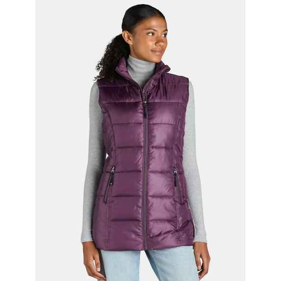 Big Chill Women's and Women's Plus Long Cire Puffer Vest, Sizes S-3X